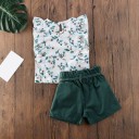 Top y shorts de niña con estampado floral L1119 4