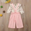 Camiseta y pantalón de niña con estampado floral 4