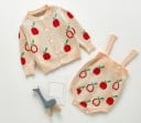 Jersey y body de punto para niña con cerezas 1