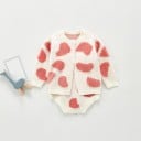 Jersey y body de punto para niña con corazones 1