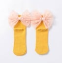 Calcetines de niña con lazo grande y perlas 7