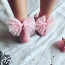 Calcetines de niña con lazo grande y perlas 8