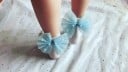 Calcetines de niña con lazo grande y perlas 10