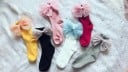 Calcetines de niña con lazo grande y perlas 11