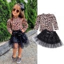 Jersey de cuello alto y falda para niñas L1366 2