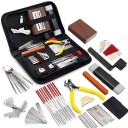 45-teiliges Gitarrenreparatur-Werkzeugset mit Tragetasche Komplettes Service-Werkzeug Stimmgerät, Stiftzieher, Schraubendreher, Lineale, Schraubenschlüssel 1
