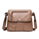 Damernas crossbody-väska med klaff Mjuk rynkad yta Dragkedjeficka på klaffen Justerbar rem Lätt stil Konstläder 25 x 22 cm 2