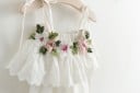 Conjunto niña - Camiseta sin mangas y pantalón corto con estampado floral - Blanco 4