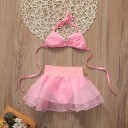 Flickors kjolbikini Rosa 3