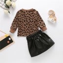 Jersey y falda de cuero para niña L1439 2
