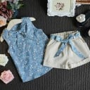 Camiseta de tirantes y pantalones cortos para niñas L1136 4