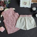 Camiseta de tirantes y pantalones cortos para niñas L1136 5