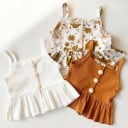 Camiseta de tirantes y pantalones cortos para niñas L1144 7