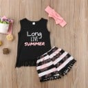 Camiseta de tirantes y pantalones cortos para niñas L1175 1