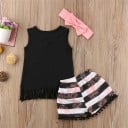 Camiseta de tirantes y pantalones cortos para niñas L1175 2