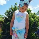 Camiseta sin mangas y pantalón corto para niñas L1300 4