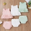 Camiseta de tirantes y pantalones cortos para niñas L1332 4