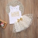 Camiseta de tirantes y falda para niñas L1289 5
