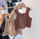 Camiseta de tirantes y falda para niñas L1481 2
