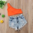 Top y short de mezclilla para niña L1405 3