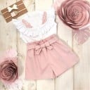 Camiseta y pantalón corto niña L1088 3