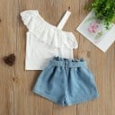 Camiseta y pantalón corto niña L1194 2
