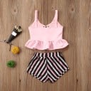 Camiseta y pantalón corto niña L1195 2