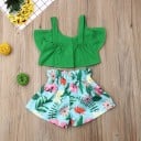 Camiseta y pantalón corto niña L1196 3