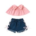 Camiseta y pantalón corto niña L1508 1