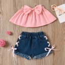 Camiseta y pantalón corto niña L1508 2