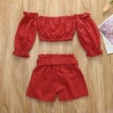 Camiseta y pantalón corto niña L1548 4