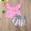Camiseta y pantalón corto niña L1559 2