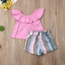 Camiseta y pantalón corto niña L1559 3