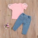 Camiseta y jeans niña L1443 4
