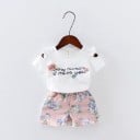Camiseta y pantalón corto niña L1085 2