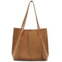 Damstor axelväska av typ shopper Konstläder med sammetliknande yta Långa handtag med knut Dekorativt band 38 x 15 x 28 cm 2