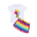 Camiseta y pantalón corto niña L1179 1