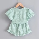 Camiseta y pantalón corto niña L1187 2