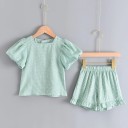 Camiseta y pantalón corto niña L1187 3