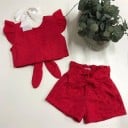 Camiseta y pantalón corto niña L1189 3