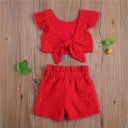 Camiseta y pantalón corto niña L1189 4