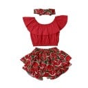 Camiseta y pantalón corto niña L1192 1