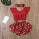 Camiseta y pantalón corto niña L1192 2