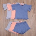 Camiseta y pantalón corto niña L1273 7