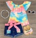 Camiseta y pantalón corto niña L1280 3