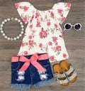 Camiseta y pantalón corto niña L1280 4