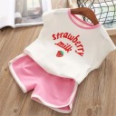 Camiseta y pantalón corto niña L1396 2