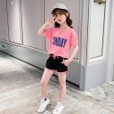 Camiseta e calções para meninas L1421 5