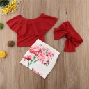 Camiseta y falda de flores para niña 4