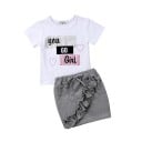 Camiseta y falda niña L1306 1